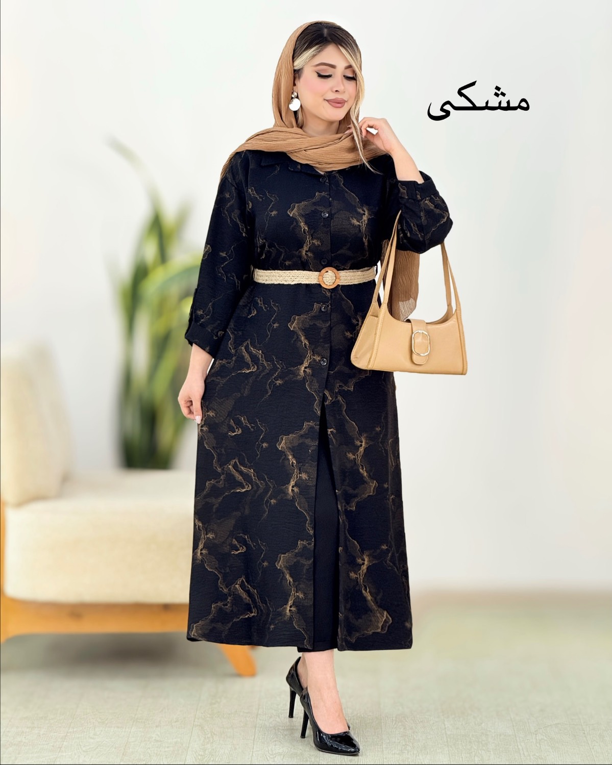 پیراهن مانتویی بلند گازوئیلی کد i410