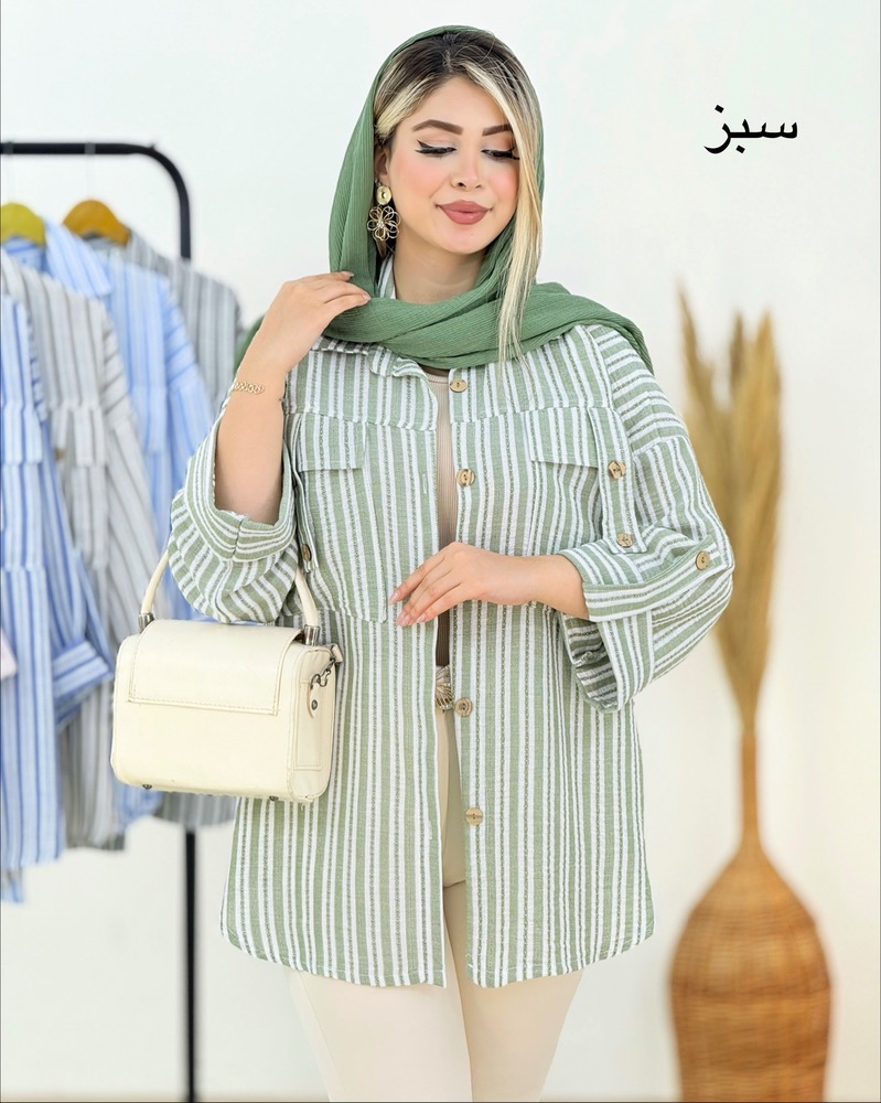 شومیز صلیبی راه راه لینن کد i322