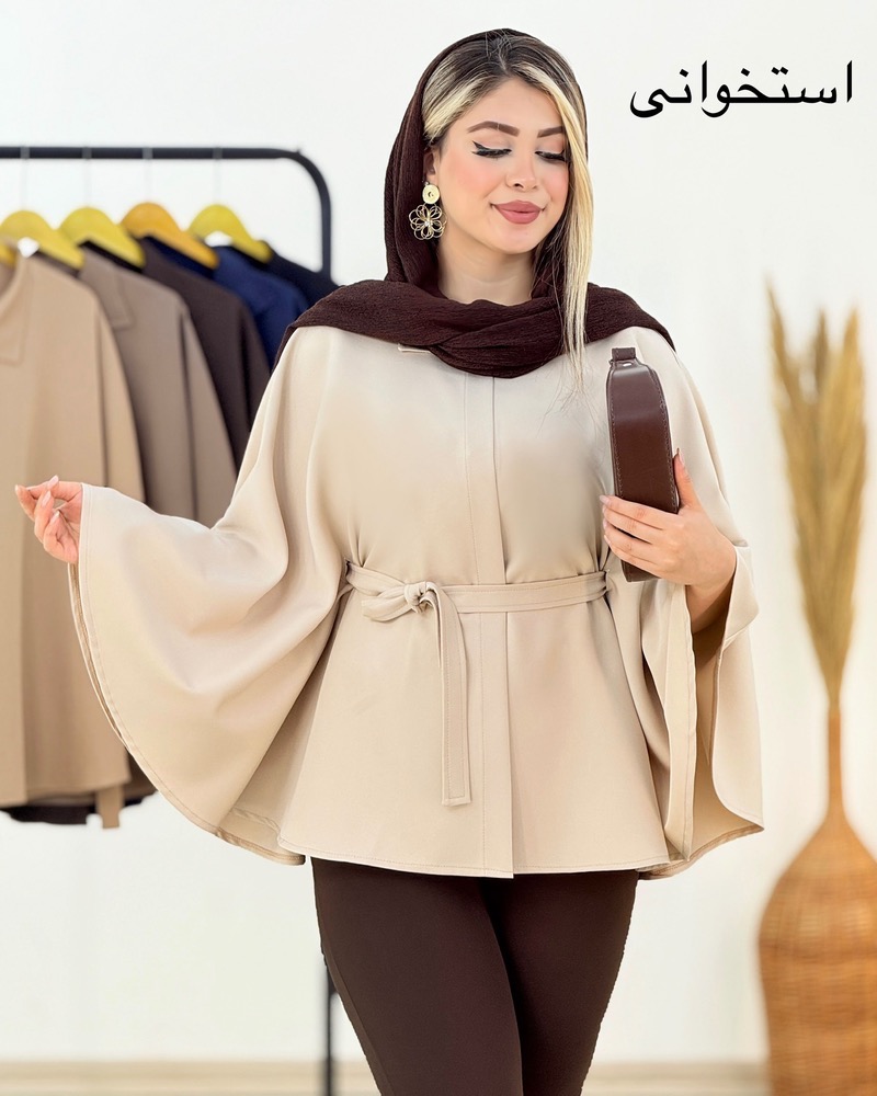 مانتو پانچ مازراتی آستین خفاشی کد i090