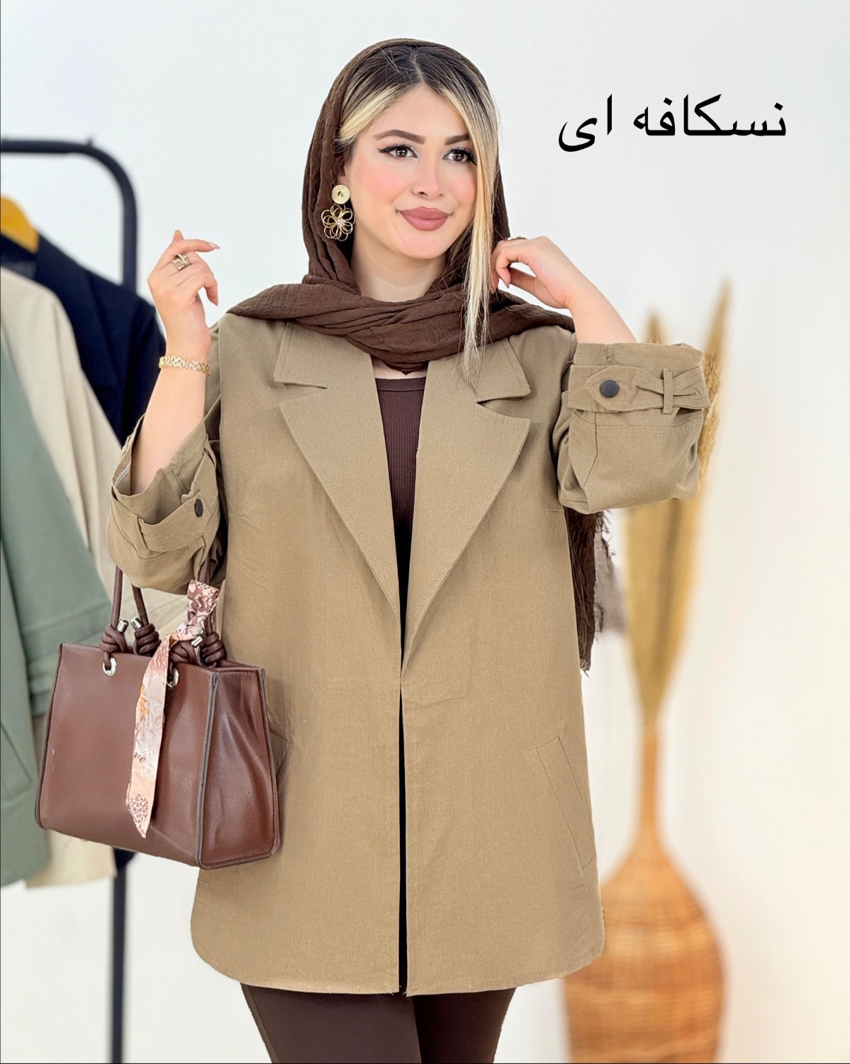 مانتو لینن پاگون دار کد i316