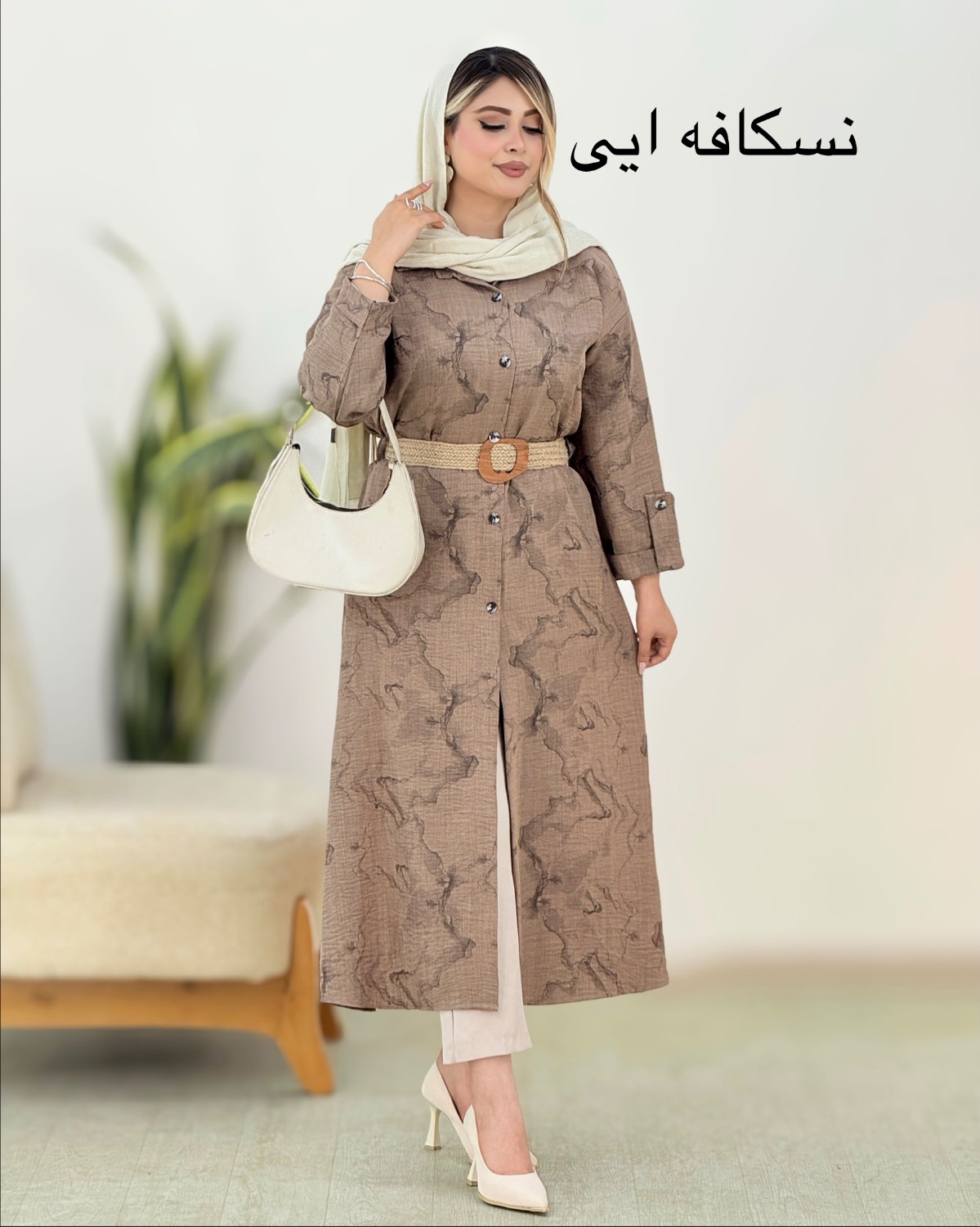 پیراهن مانتویی بلند گازوئیلی کد i410