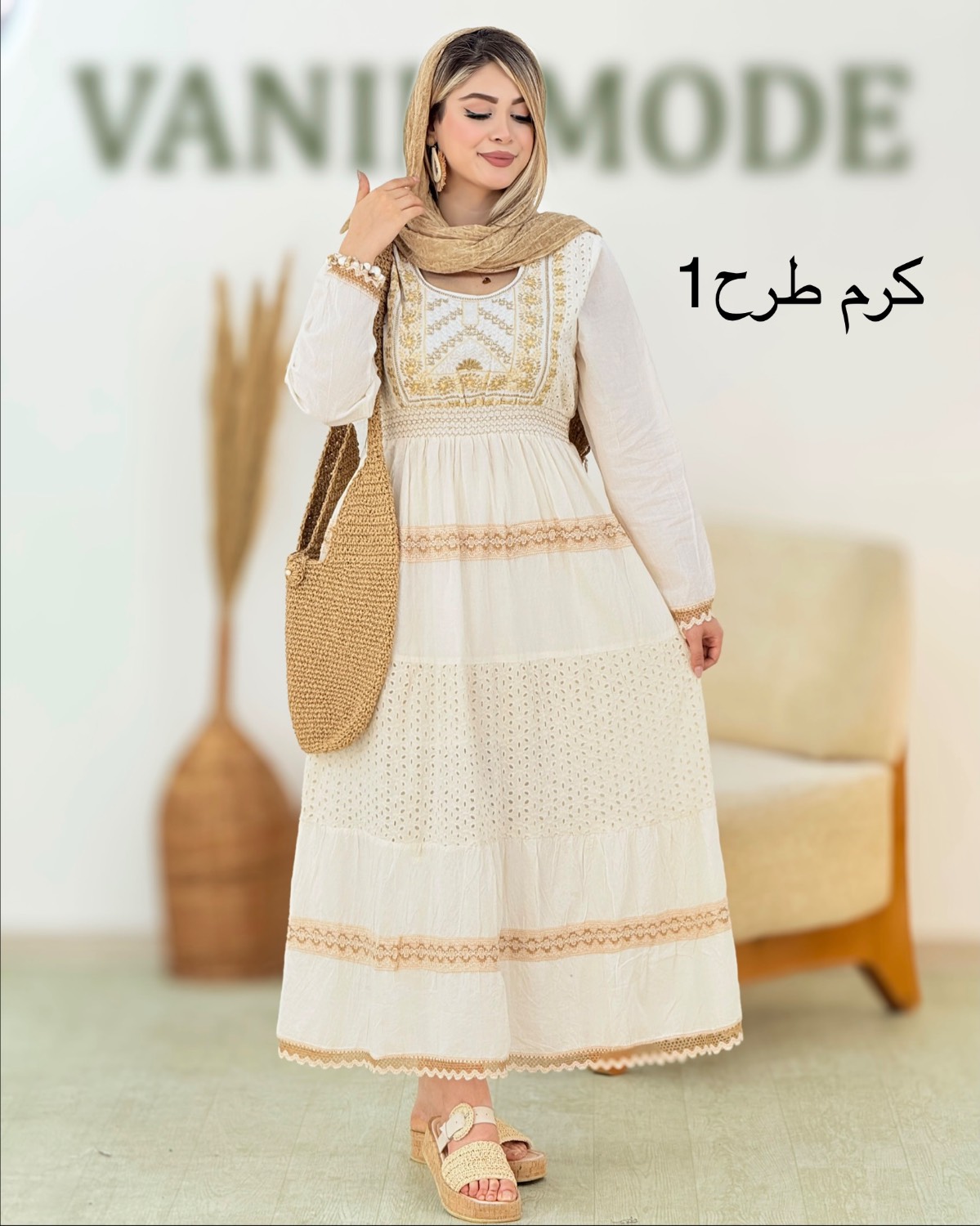 پیراهن خامه دوزی  کمرکشی کد i303