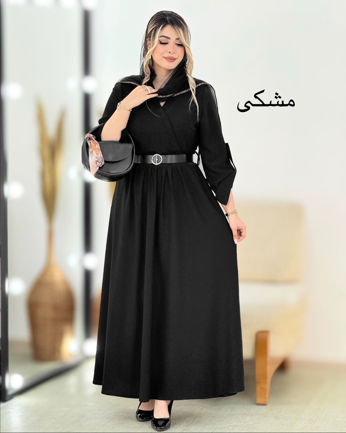 پیراهن الیزه کمربنددار کد i399