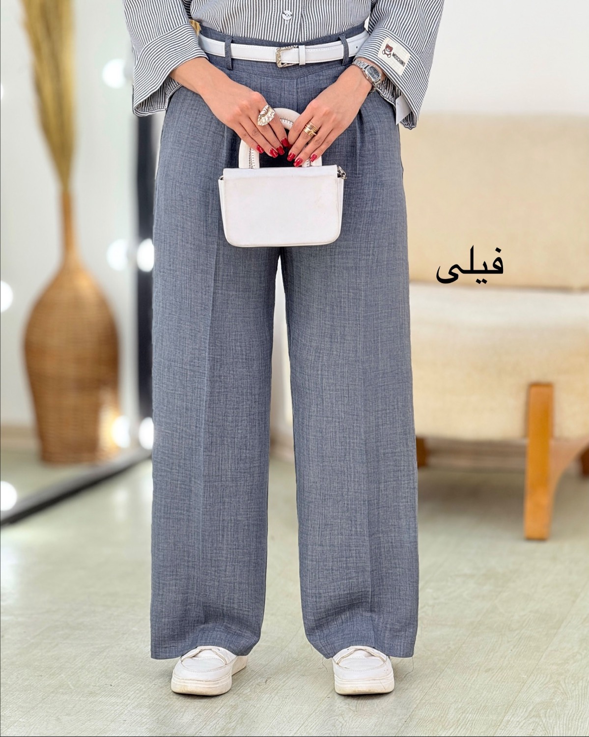 شلوار نیم بگ شانتون پشت کش کد i358