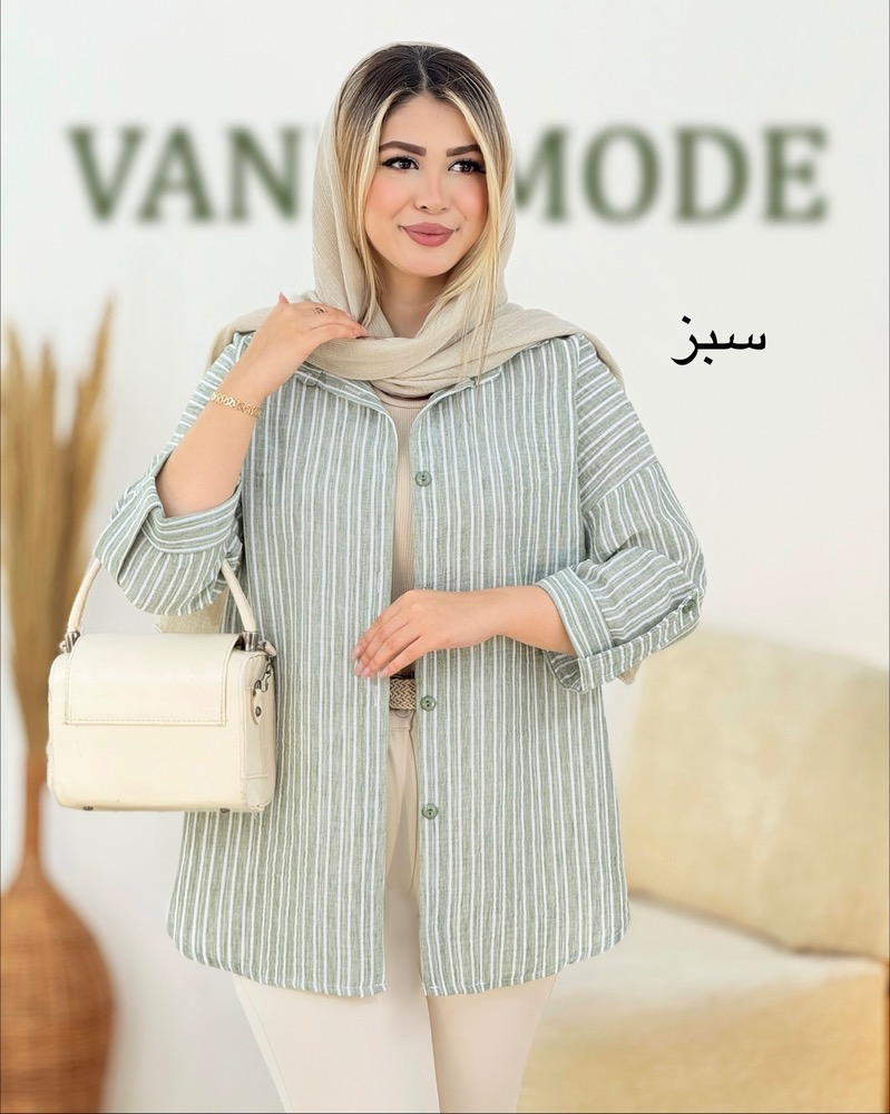 شومیز لینن پشت دکمه کد i327