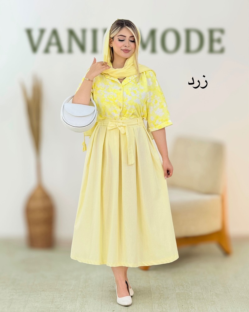 ست شومیز و دامن نگینی گره ای کد i296