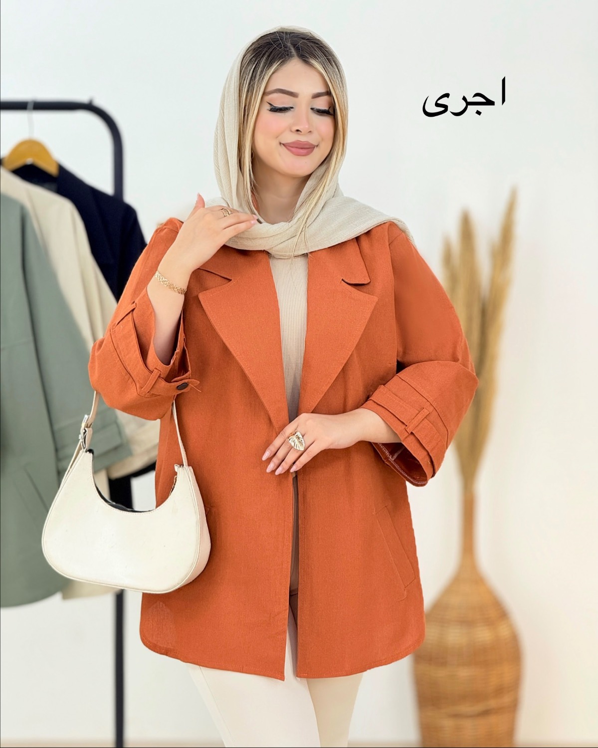 مانتو لینن پاگون دار کد i316