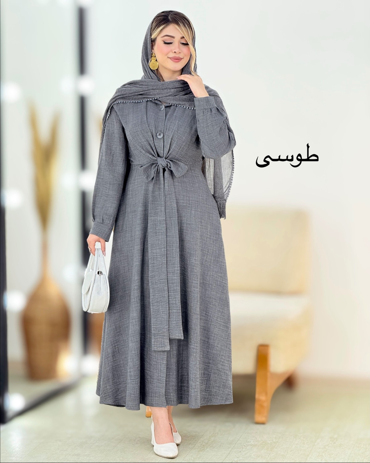 پیراهن شانتون مچ‌دار کد i385
