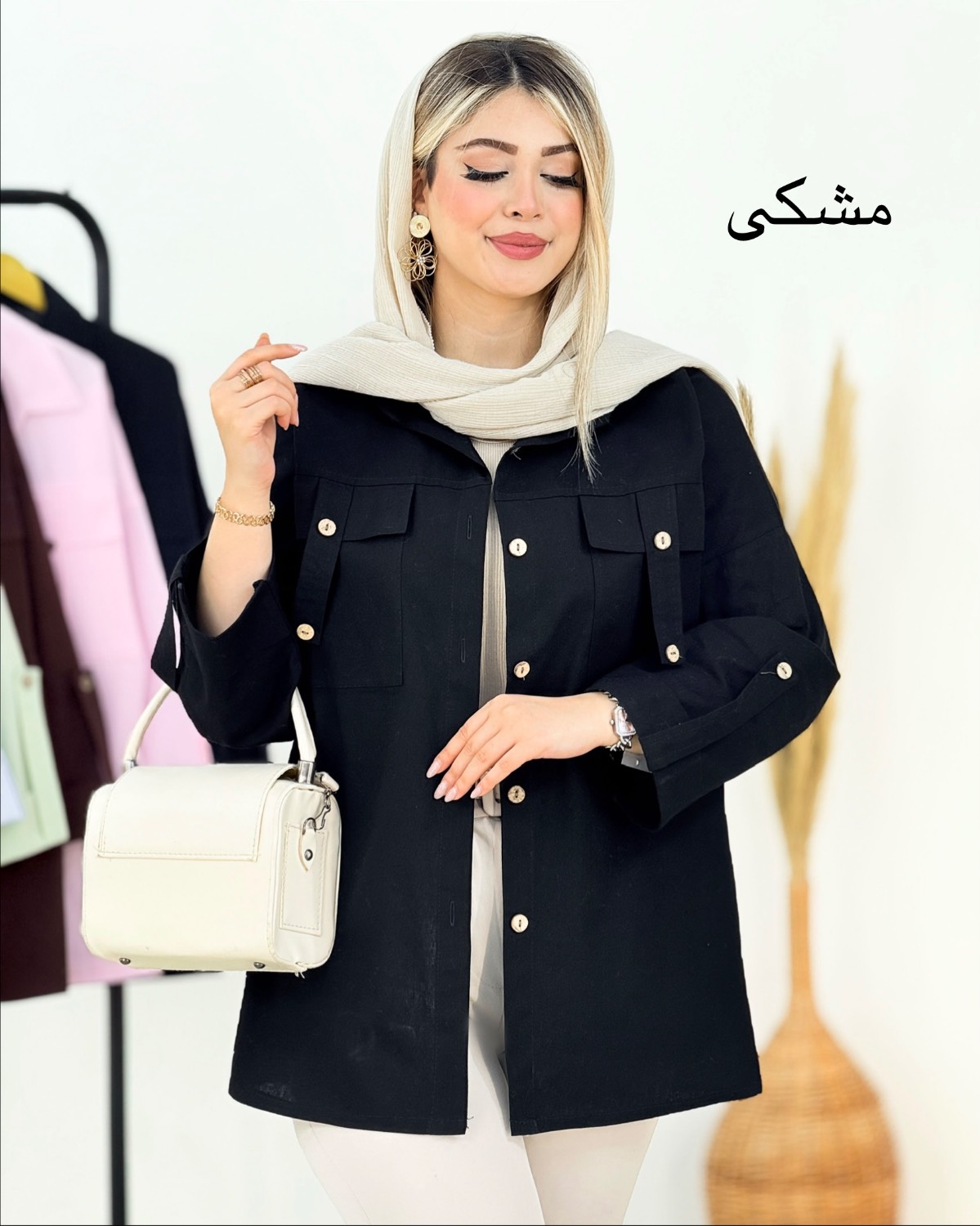 شومیز لینن آستین پاگون دار کد i311