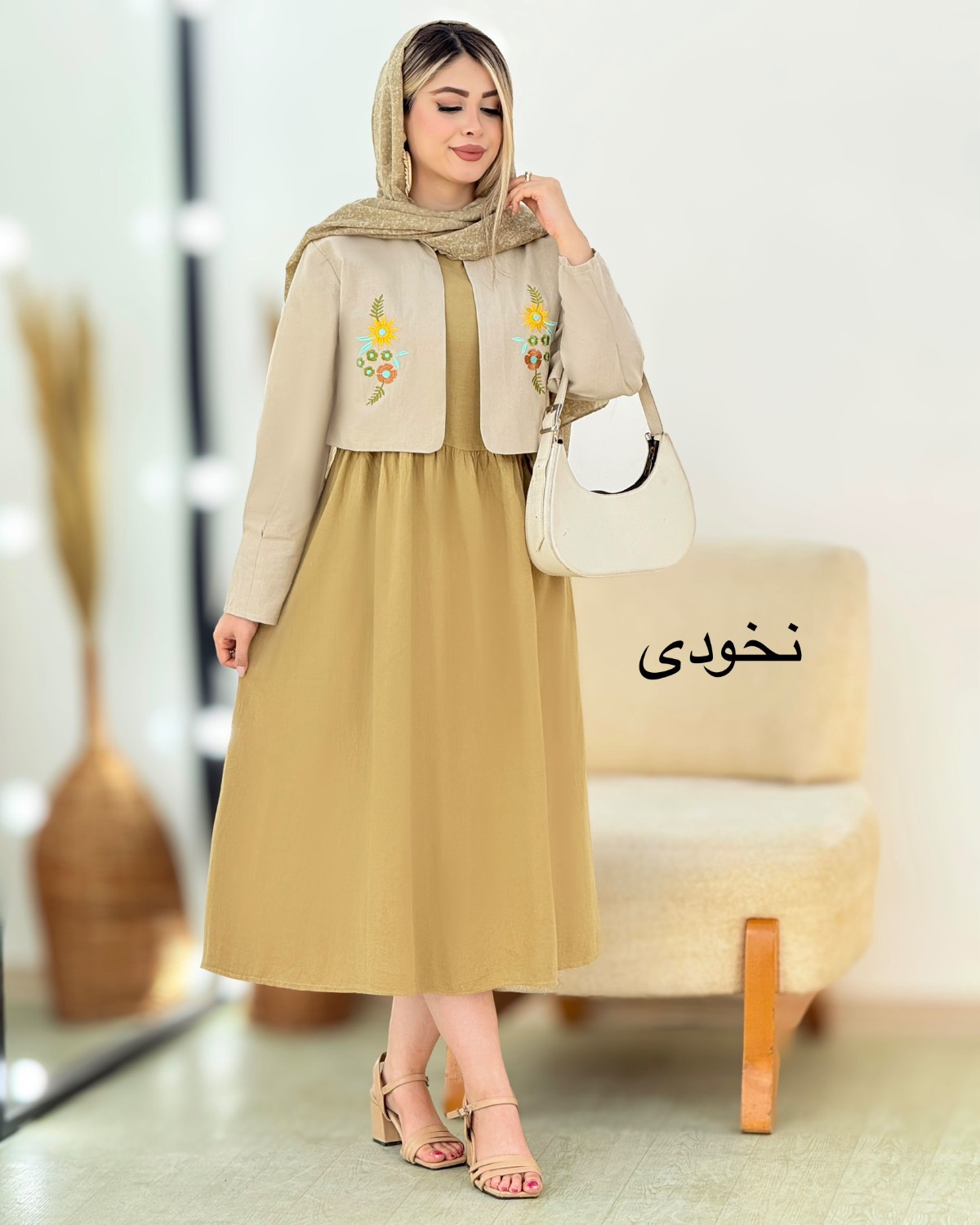 کت سارافون گلدوزی لینن کد i362