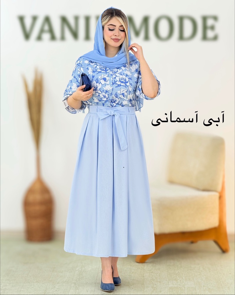 ست شومیز و دامن نگینی گره ای کد i296