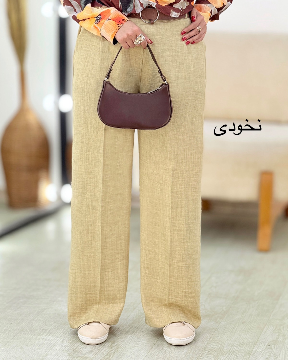 شلوار نیم بگ شانتون پشت کش کد i358