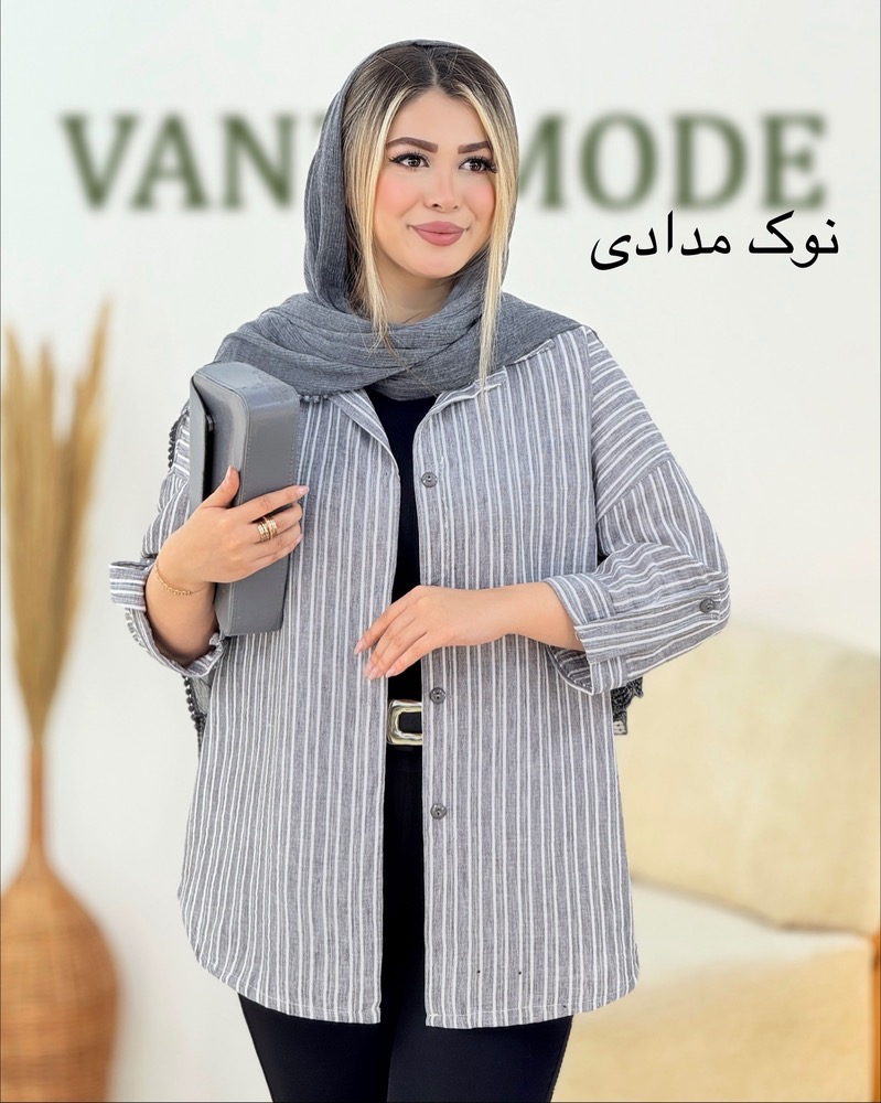 شومیز لینن پشت دکمه کد i327