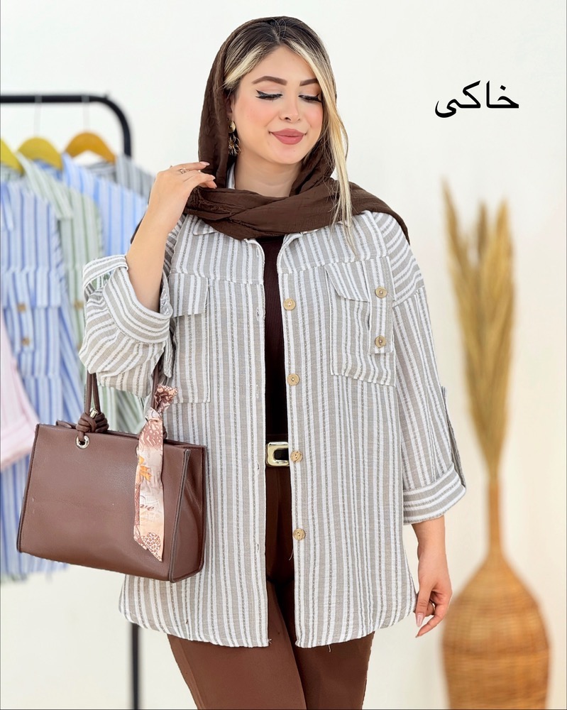 شومیز صلیبی راه راه لینن کد i322