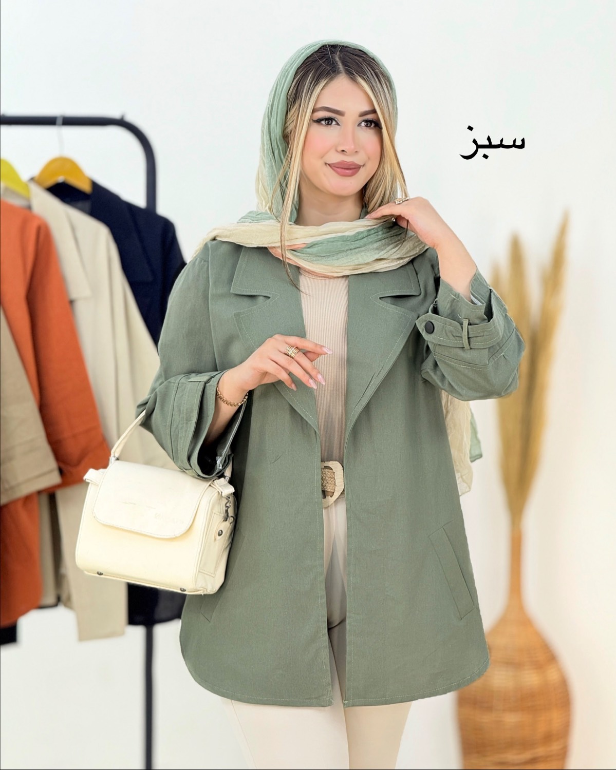 مانتو لینن پاگون دار کد i316