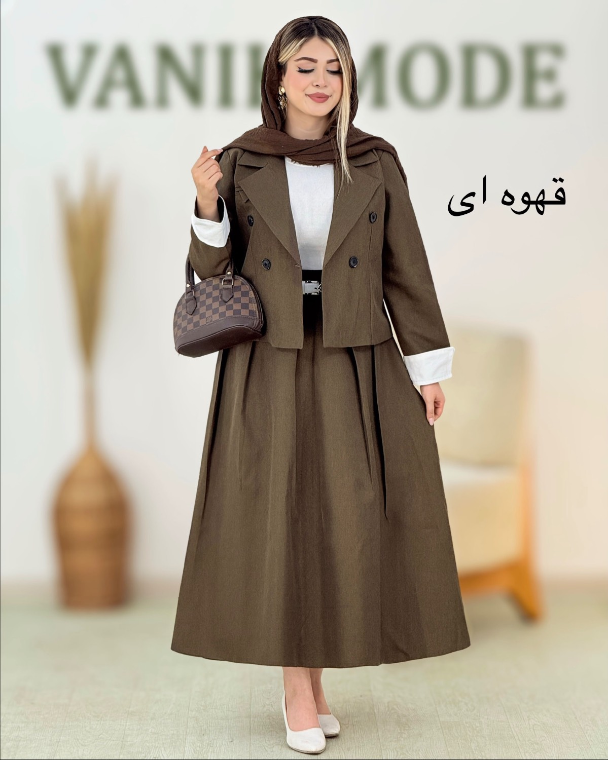 کت و دامن پرشیا مچ سفید کد i309