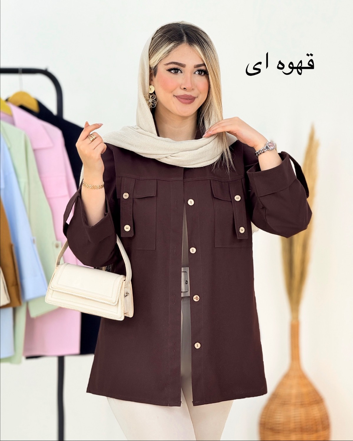 شومیز لینن آستین پاگون دار کد i311