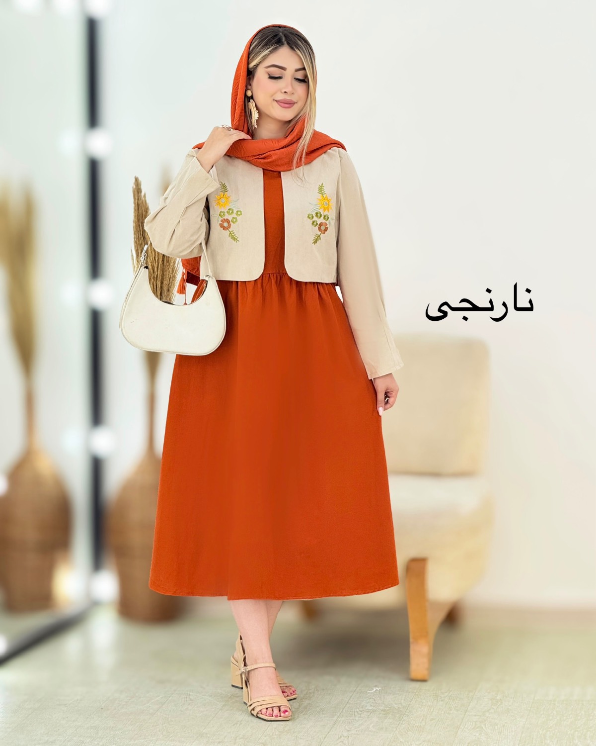 کت سارافون گلدوزی لینن کد i362
