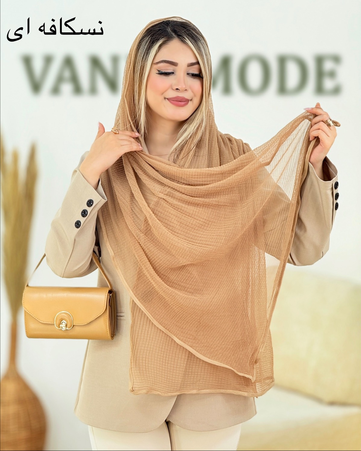 شال تور قواره بلند دالبر دار کد i081