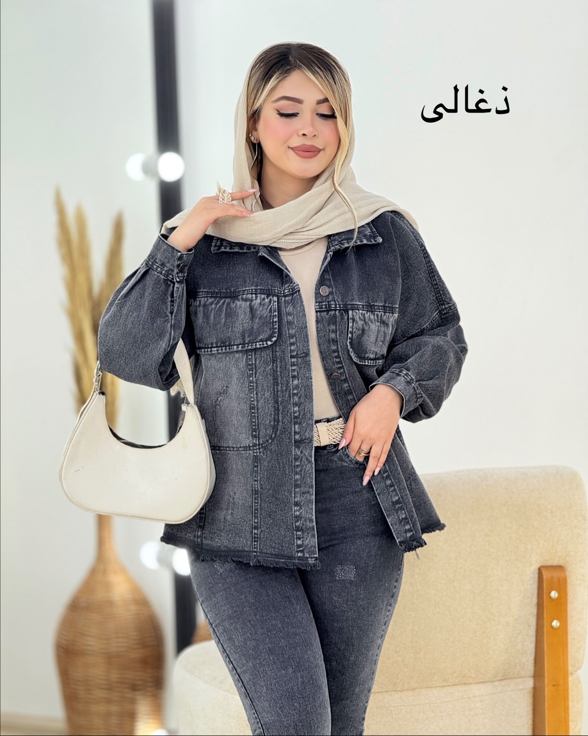 مانتو جین پایین ریش‌دار کد i335