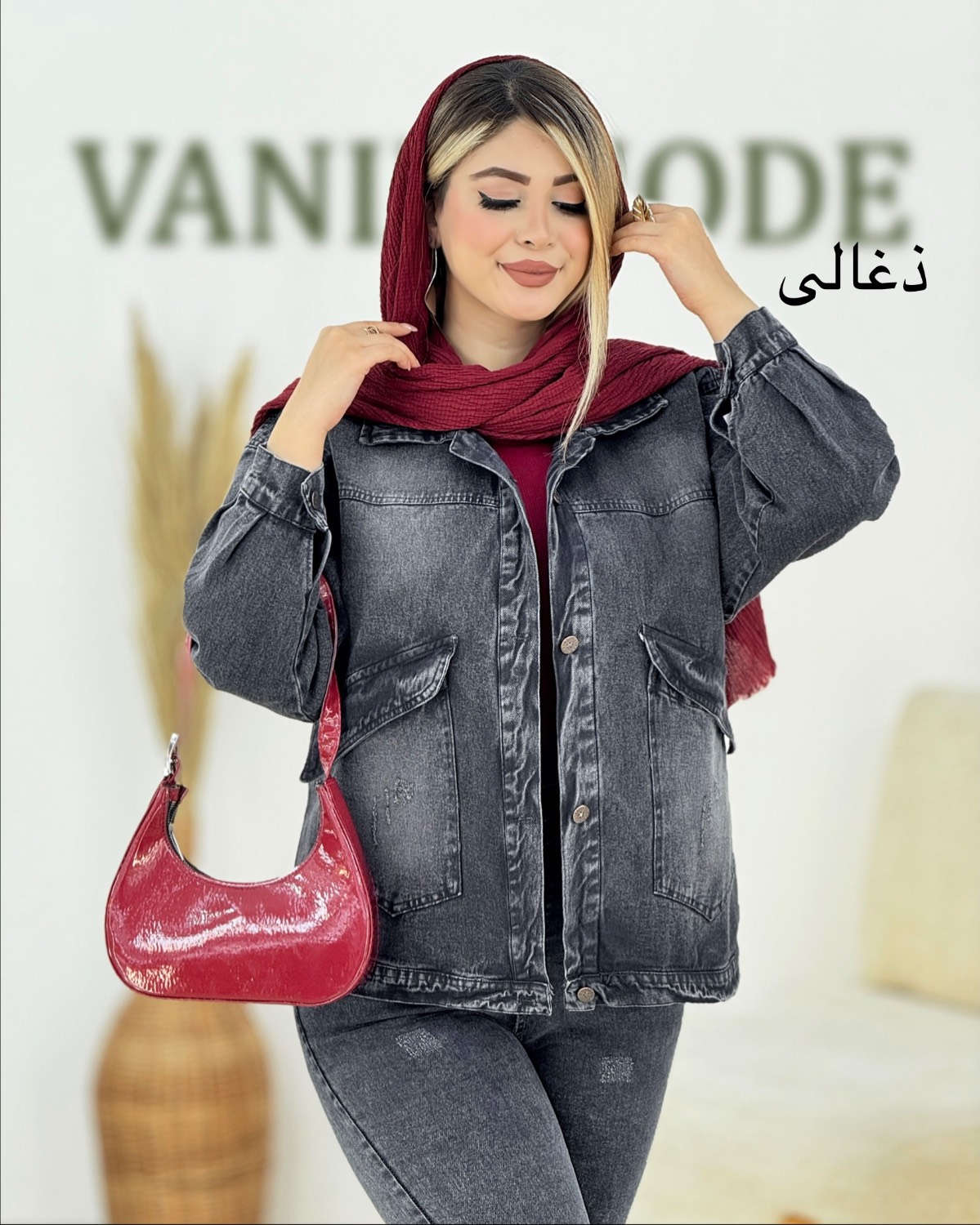 مانتو جین جیب کج کد i334