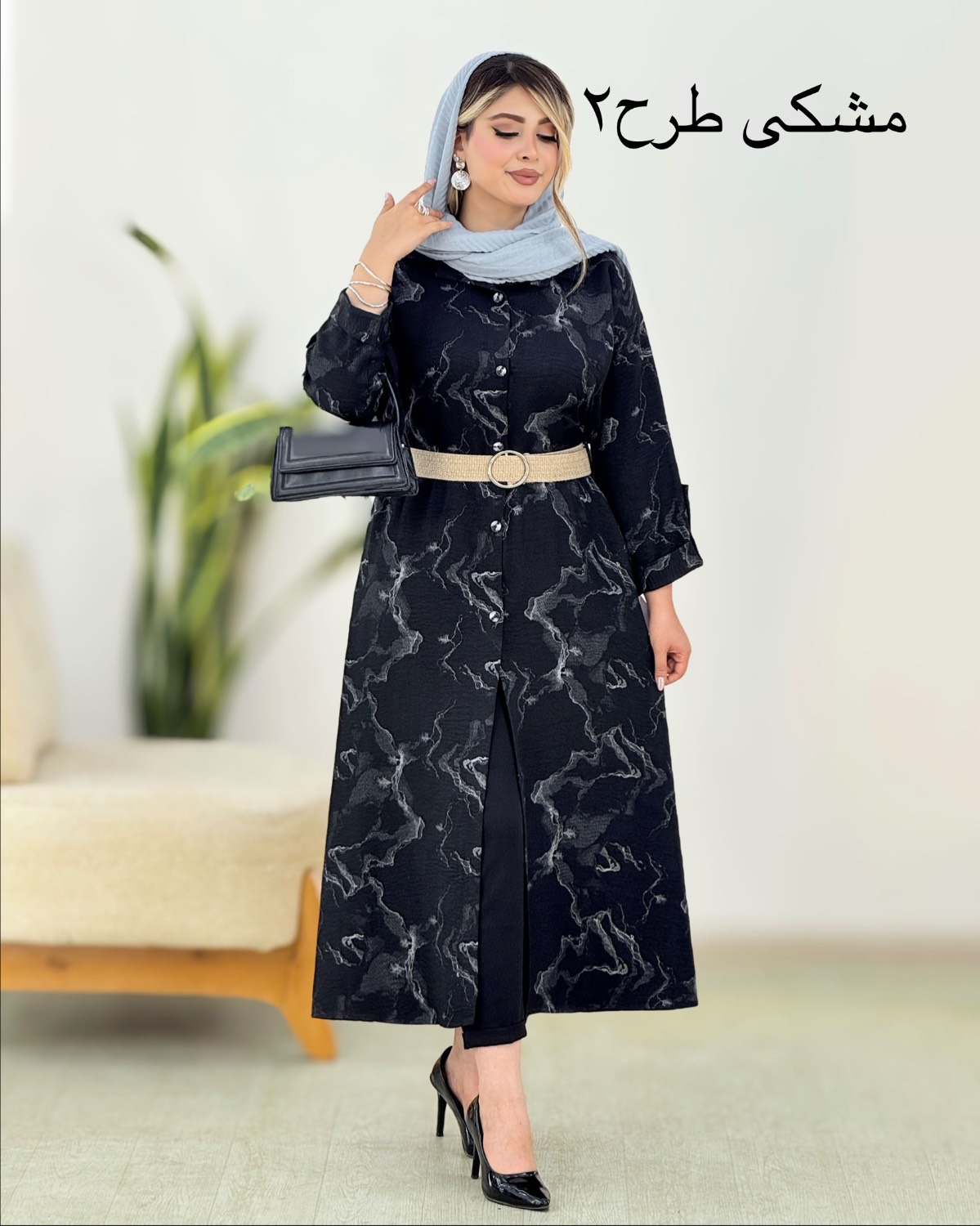 پیراهن مانتویی بلند گازوئیلی کد i410