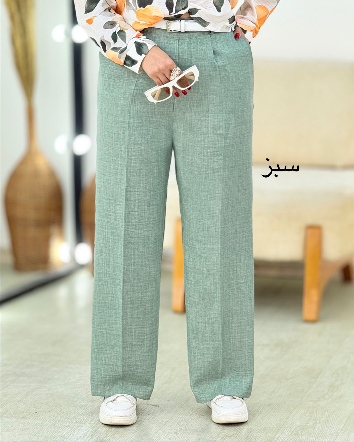 شلوار نیم بگ شانتون پشت کش کد i358