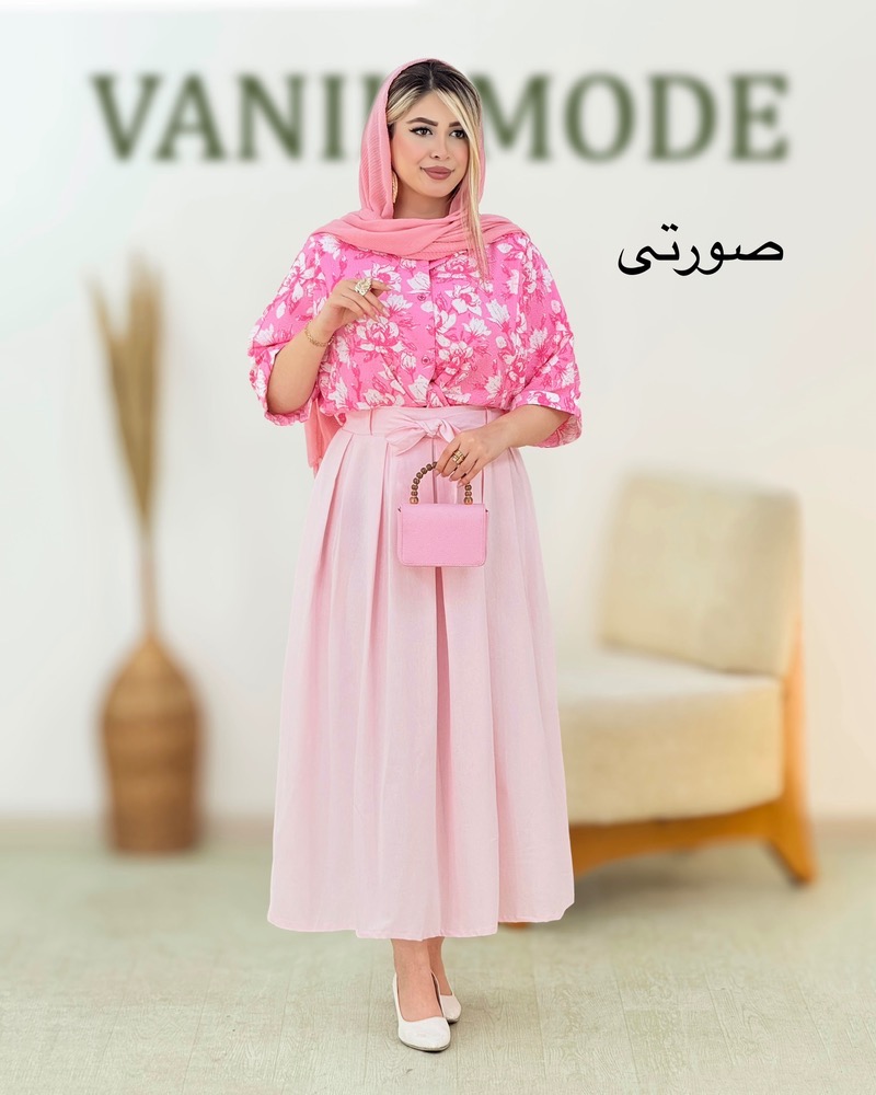 ست شومیز و دامن نگینی گره ای کد i296