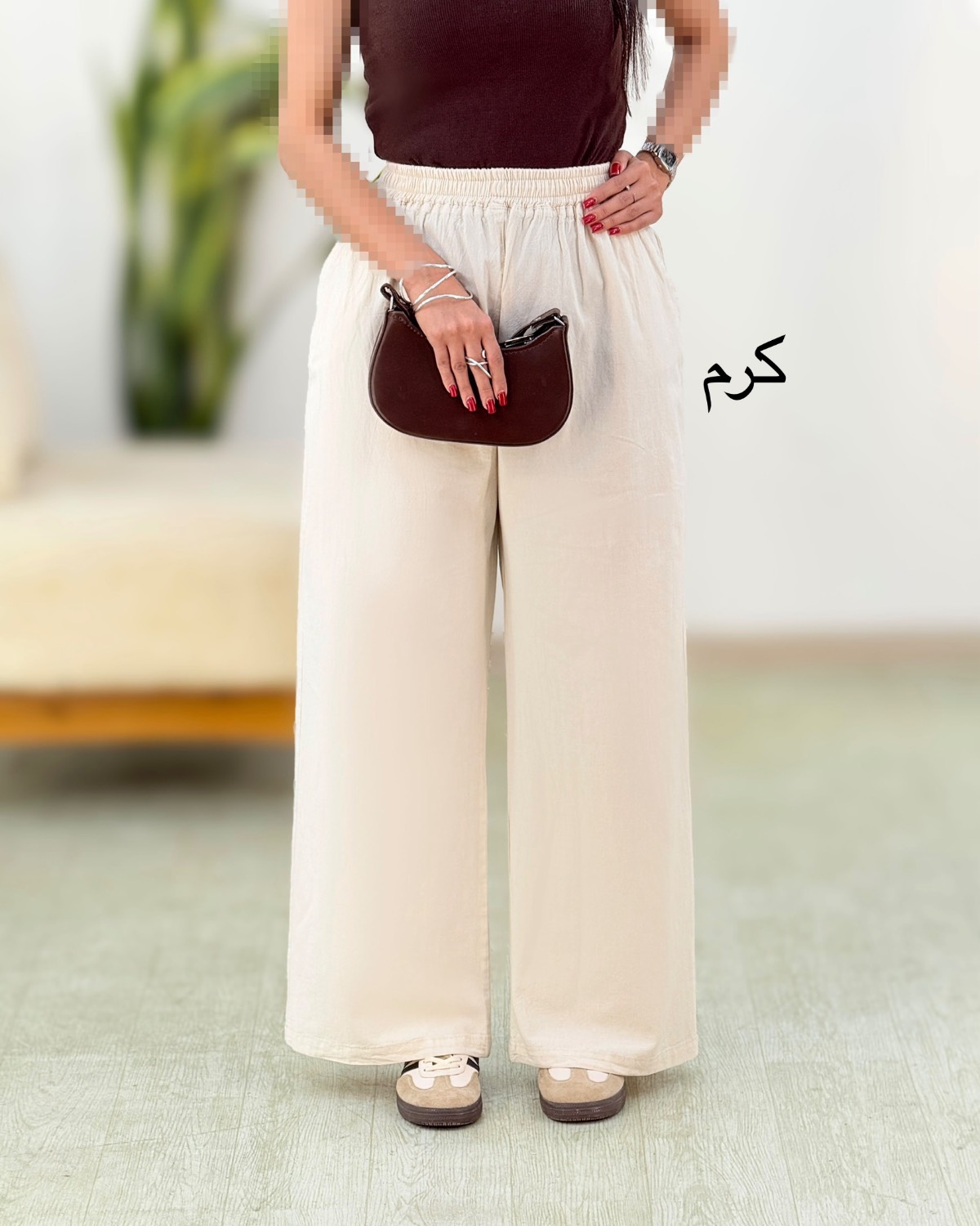 شلوار بگ لینن زنانه کد i413