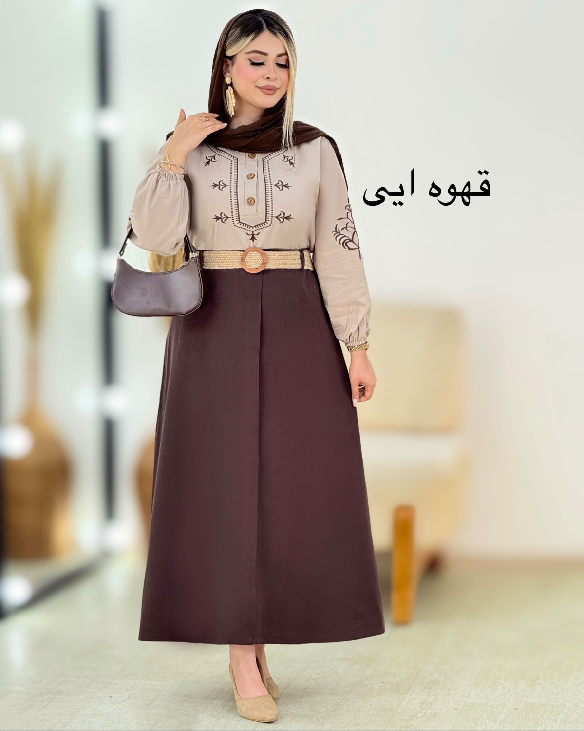 ست شومیز و دامن گلدوزی لینن کد i363