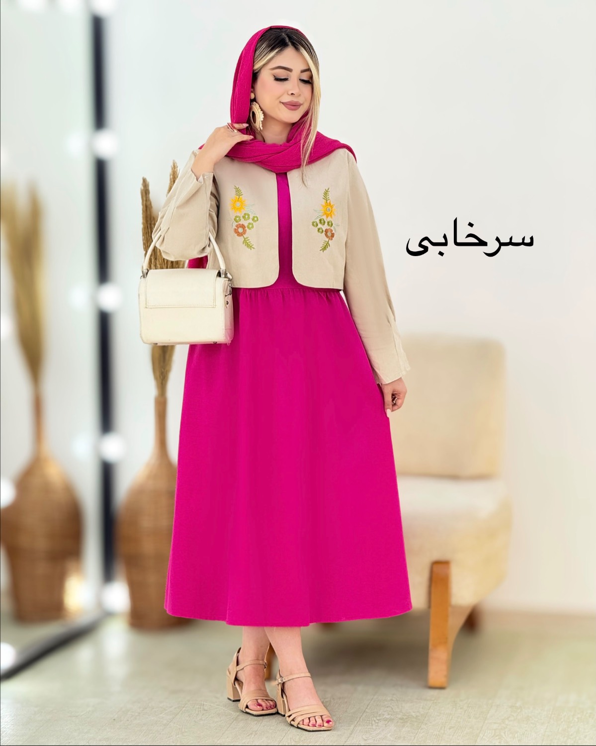 کت سارافون گلدوزی لینن کد i362
