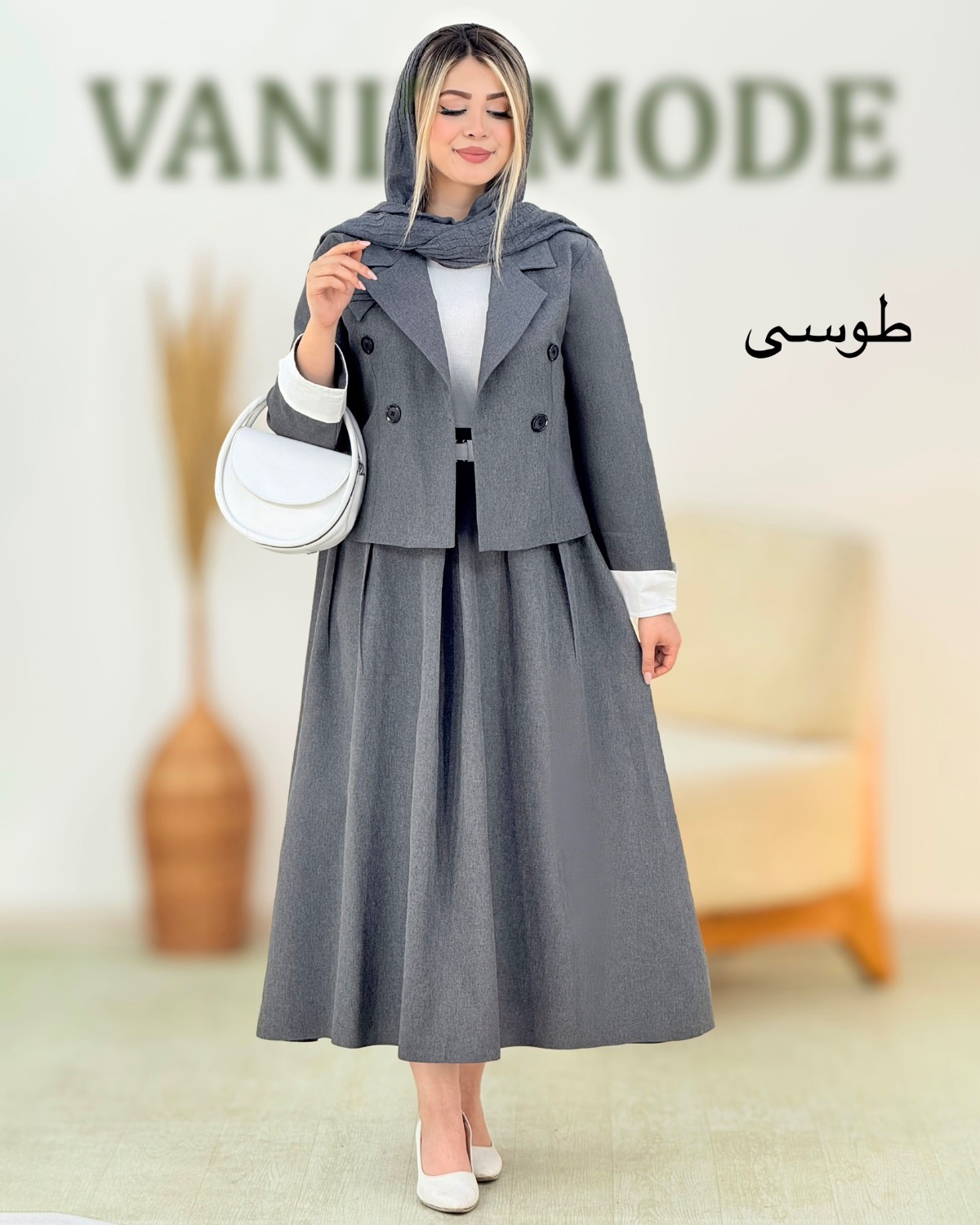 کت و دامن پرشیا مچ سفید کد i309