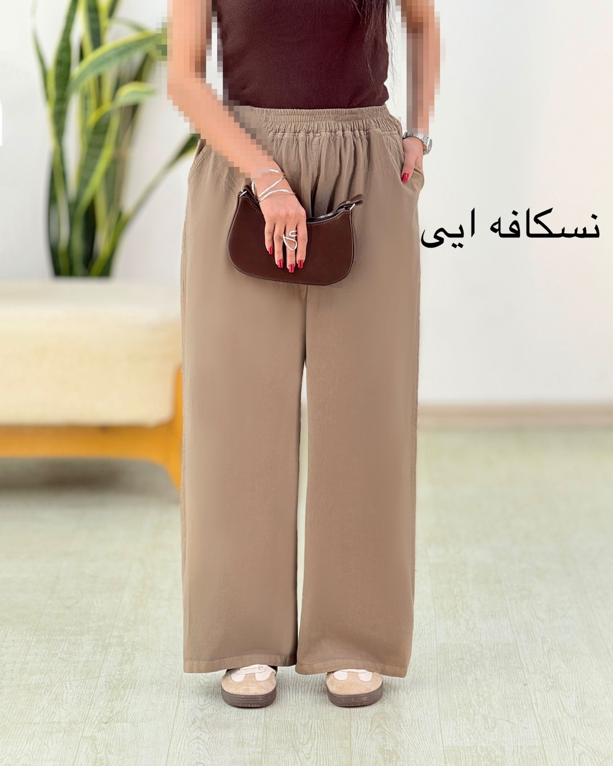 شلوار بگ لینن زنانه کد i413