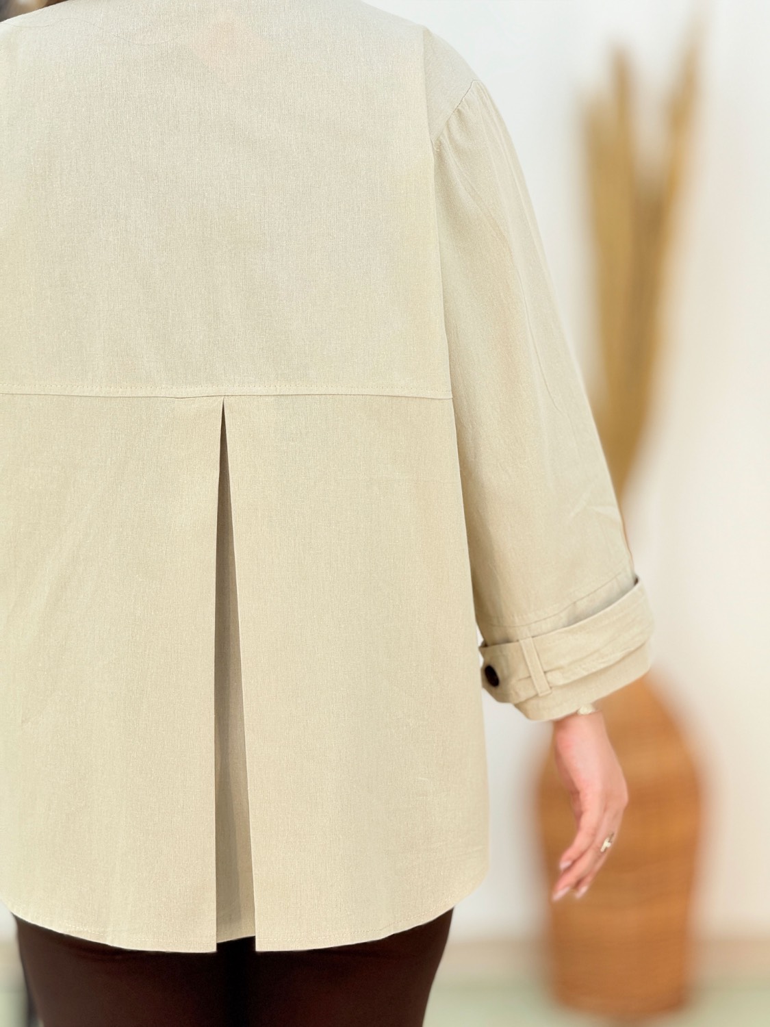 مانتو لینن پاگون دار کد i316