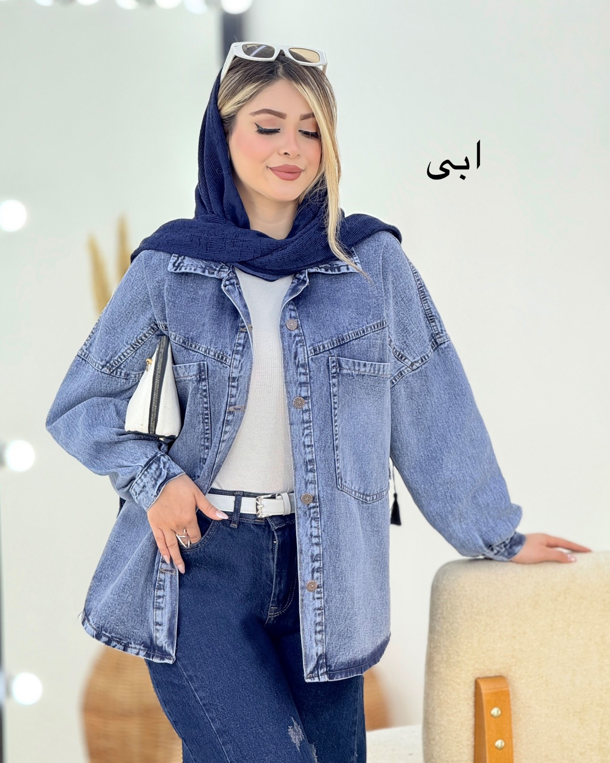 مانتو جین جلو جیب کد i337