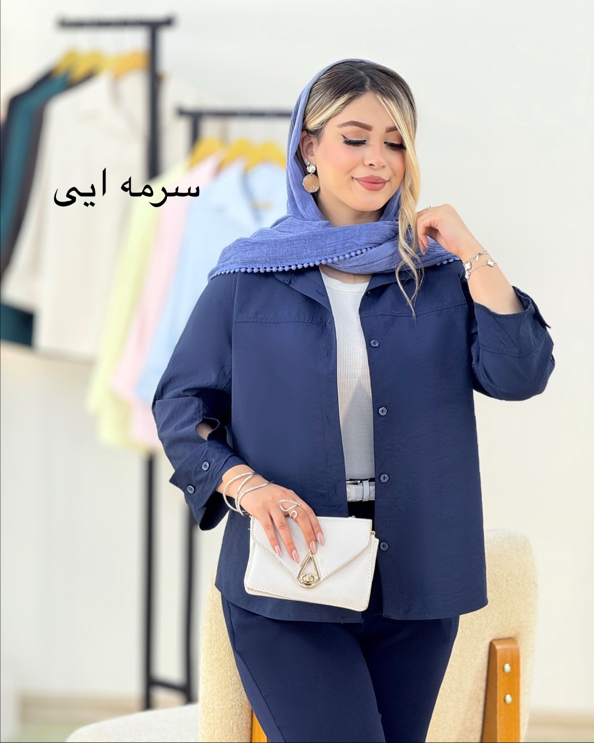 شومیز یقه مردانه سیلک کد i365