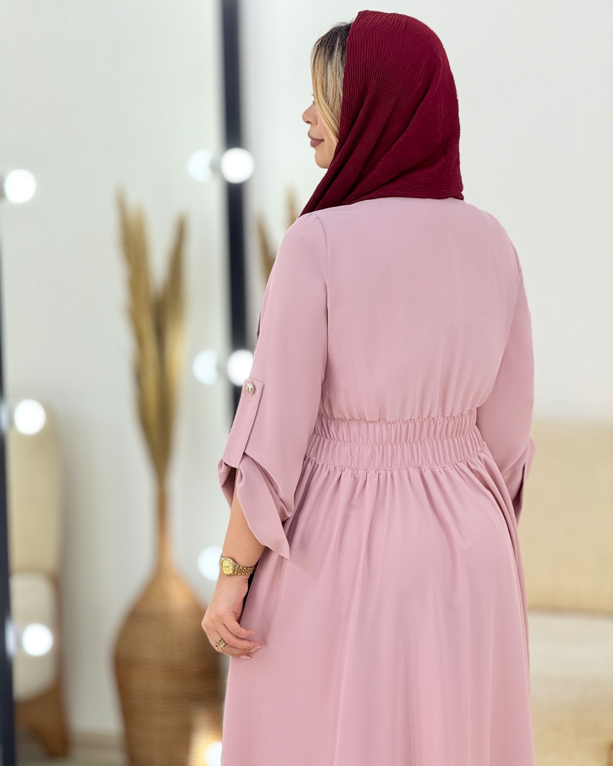 پیراهن الیزه کمربنددار کد i399