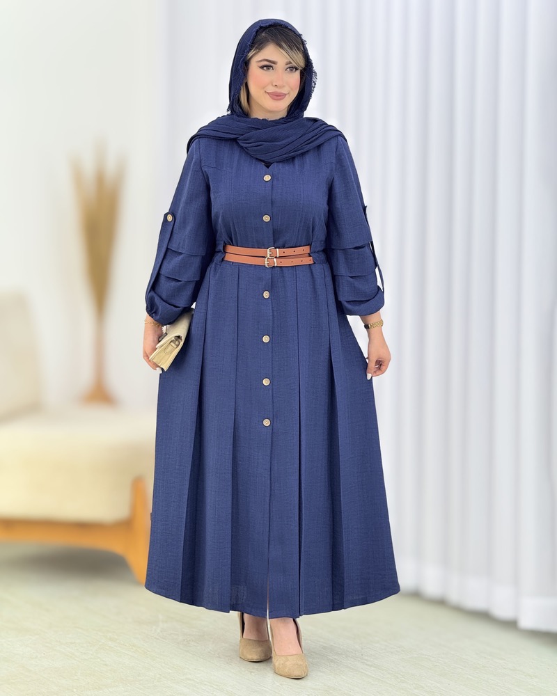پیراهن شانتون دو کمربندی کد i696