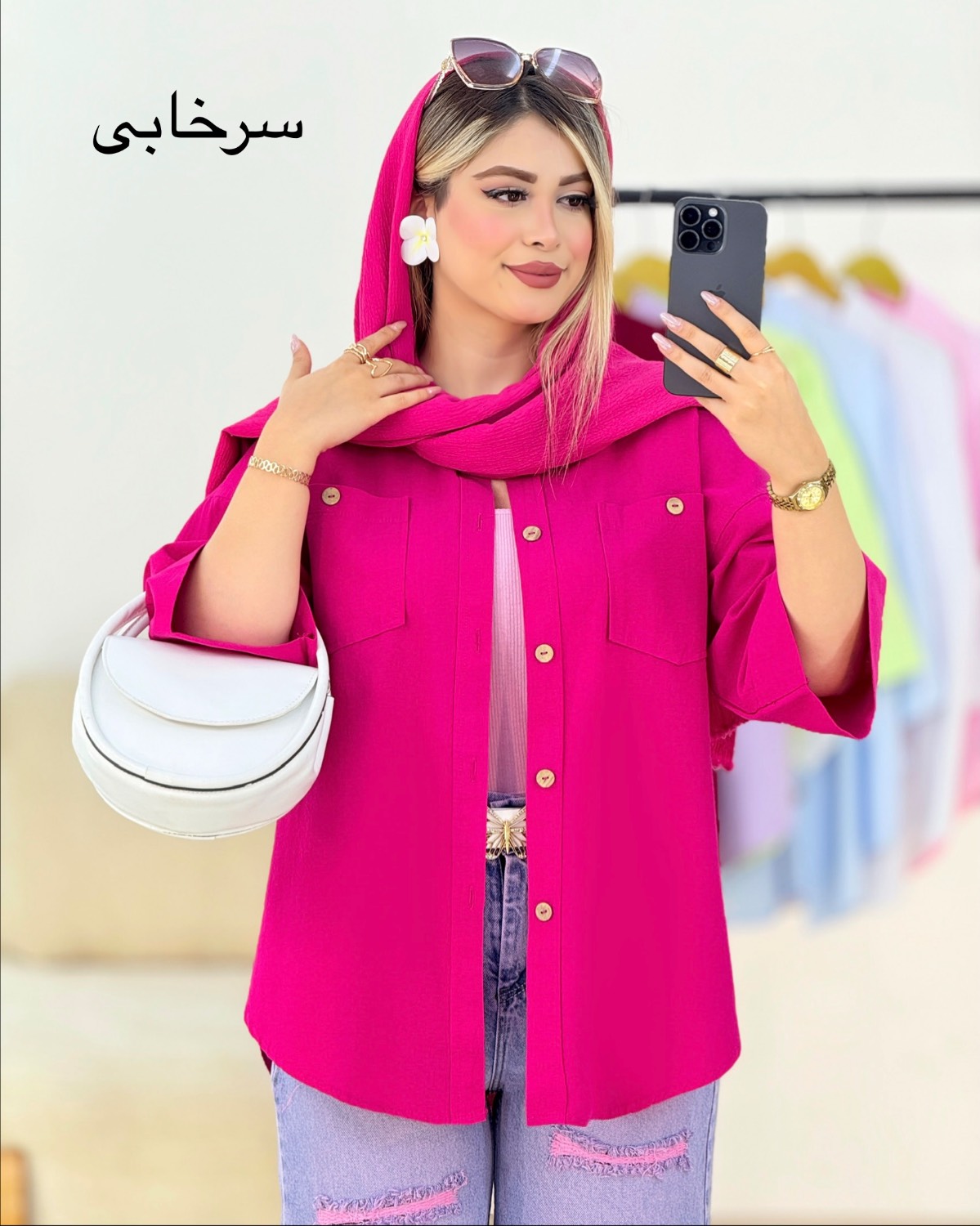 شومیز لینن شست شده کد i434