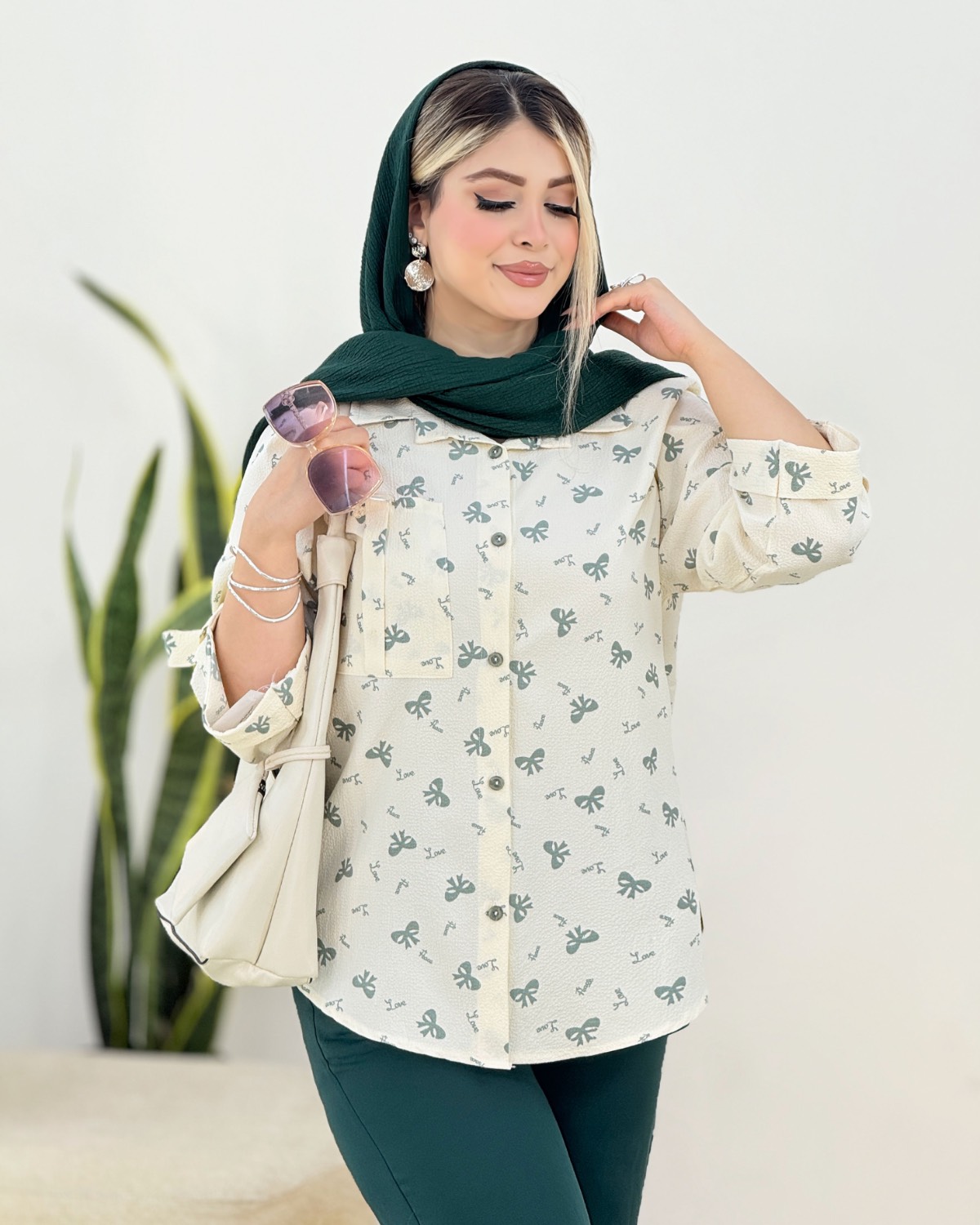 شومیز ینزی پاپیون دار کد i411