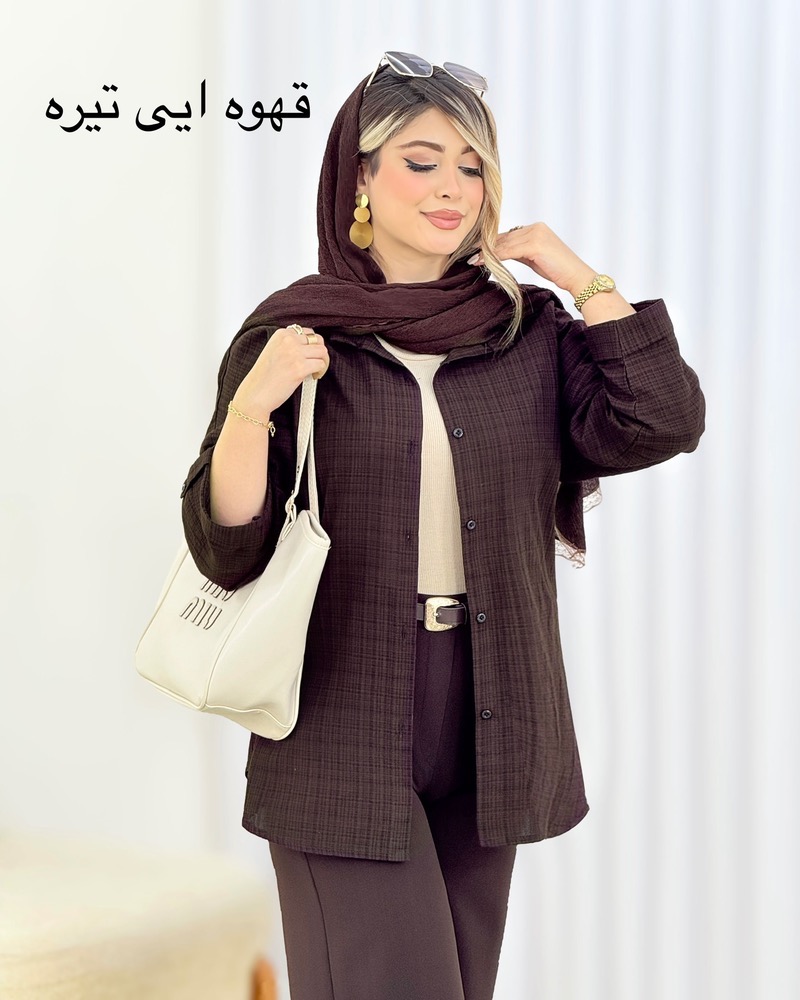 شومیز لینن آستین پاگون دار کد i610
