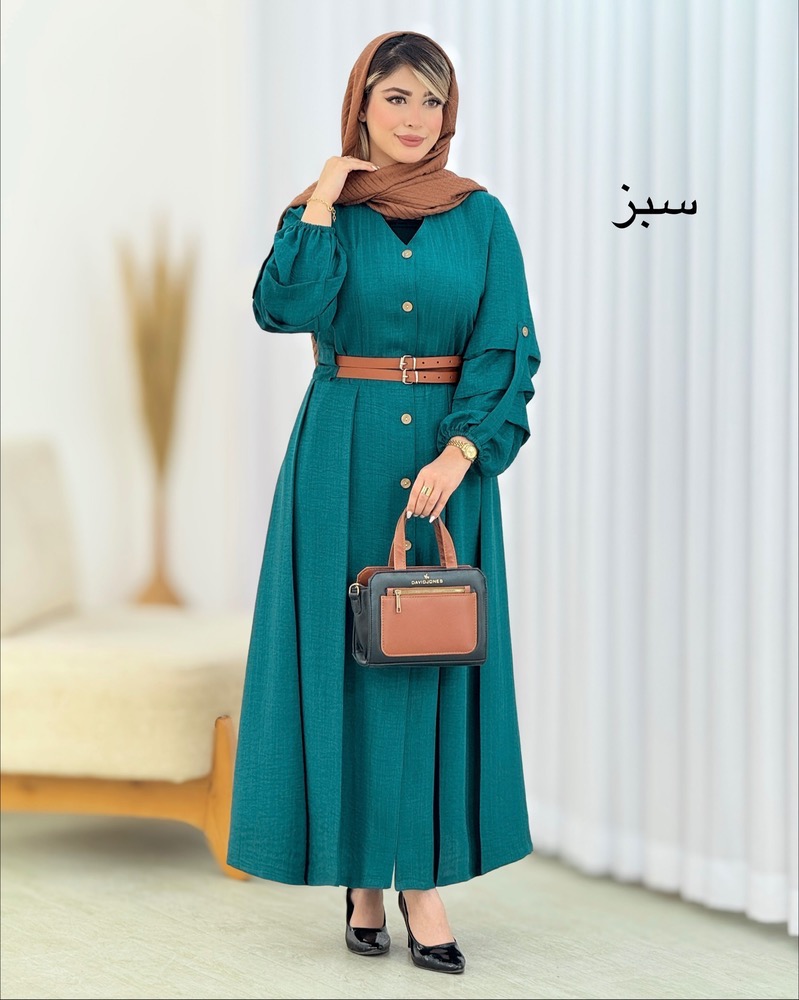 پیراهن شانتون دو کمربندی کد i696