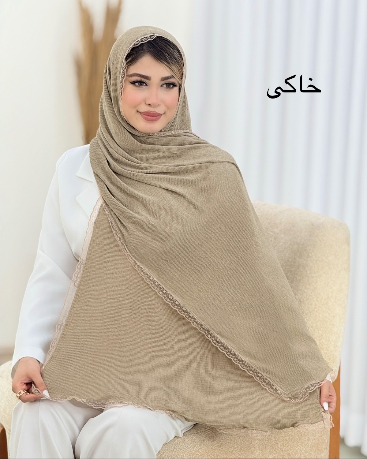 شال پلیسه ریز دور دانتل کد i535