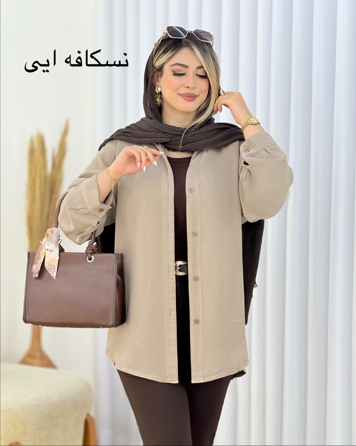 مانتو کتان آستین بلند کد i465