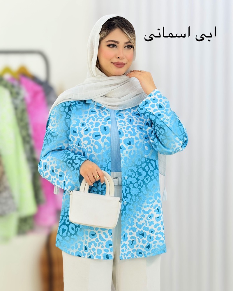 شومیز پلنگی آستین دکمه نما کدi647