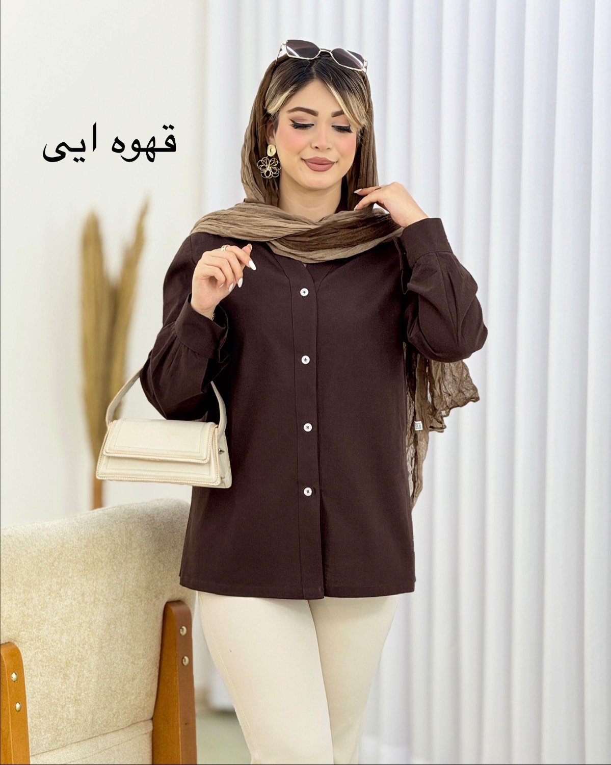 شومیز ساده جلو دکمه کد i463