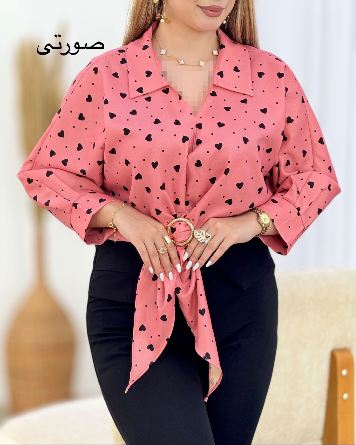 شومیز جلو گره قلبی کد i618