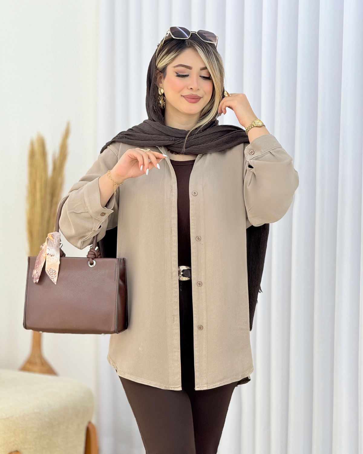 مانتو کتان آستین بلند کد i465