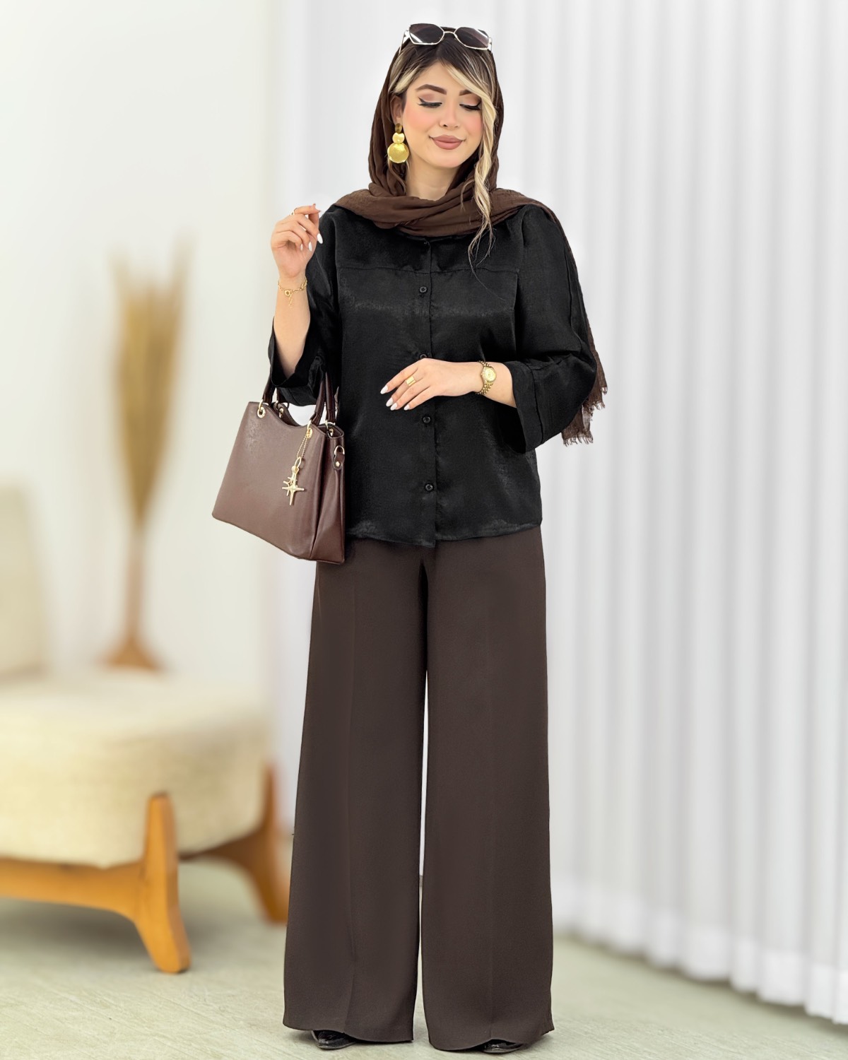 شومیز پیلی‌دار کوپرا کد i611