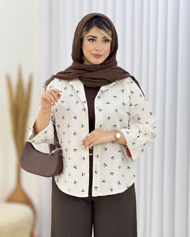 شومیز پاپیون لمه‌دار کد i631